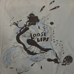 "Loose Lips" Tshirt Mens XL graphic Tee Blue Funny Gag Gift SOS Sailboat Ship